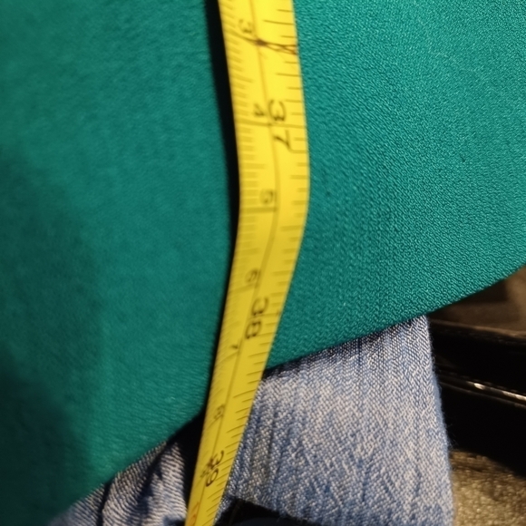 Sandra Darren Green Short Sleeved Dress with Gold Detail and Ruching - Picture 7 of 9